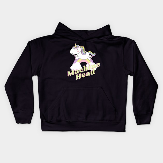 machine head ll unicorn Kids Hoodie by j and r